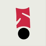 The crimson S above a solid black coin.