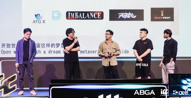 Five founders on stage under a row of startup logos, the Spawn Point logo among them.